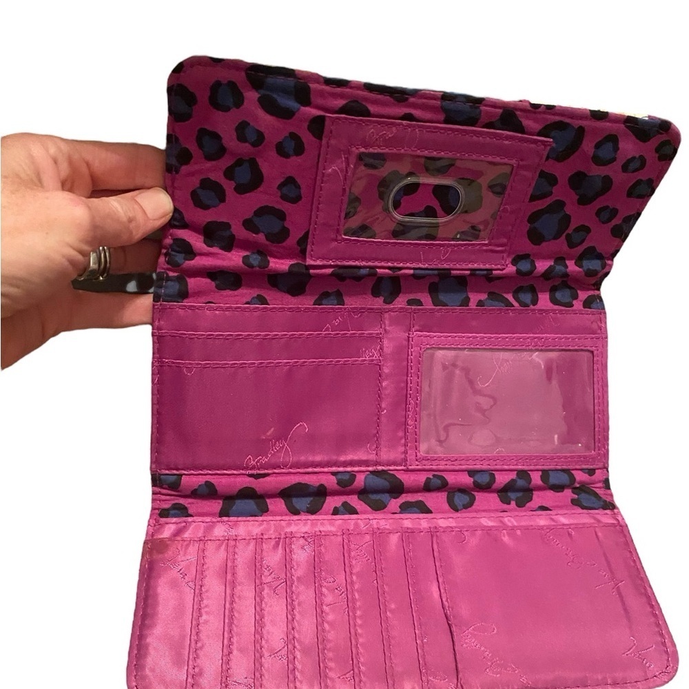 Vera Bradley African Violet Trifold Organizer Wallet Quilted Preppy Floral - Picture 6 of 8